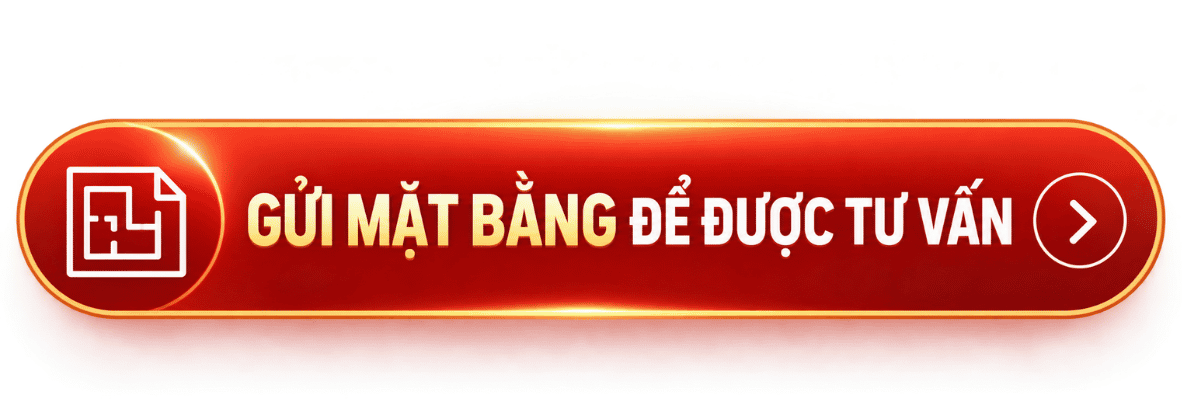Nút đỏ gửi mặt bằng để được tư vấn, kèm biểu tượng bản vẽ và mũi tên chỉ dẫn】【。